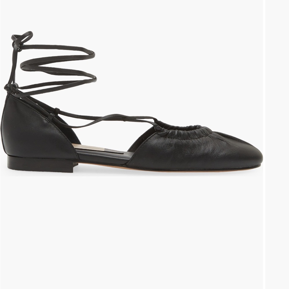 Dolce Vita Black Lace-Up Ballet Flats